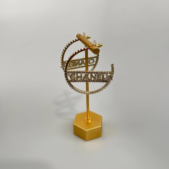 NIB Chanel Track 22S Series Large Hoop Earrings - Picture 8 of 13